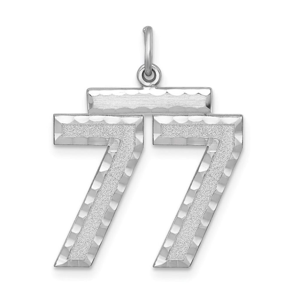 Sterling Silver, Varsity Collection, Large D/C Pendant, Number 77